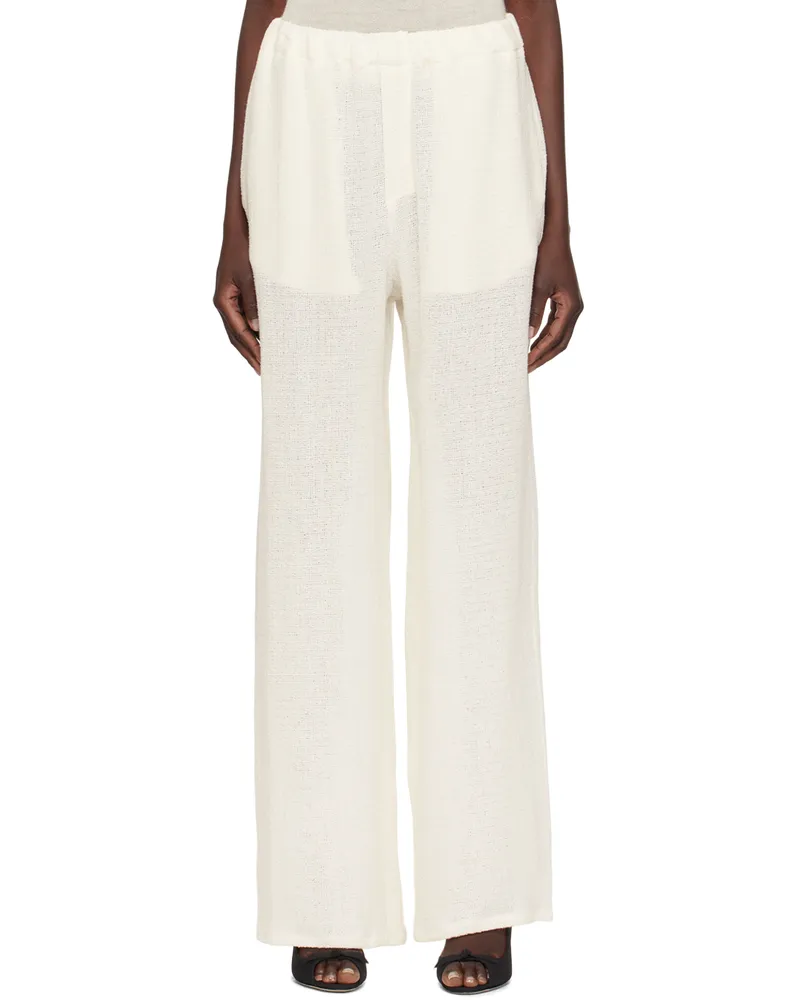 Ludovic de Saint Sernin Off-White Elasticized Waistband Trousers Sand