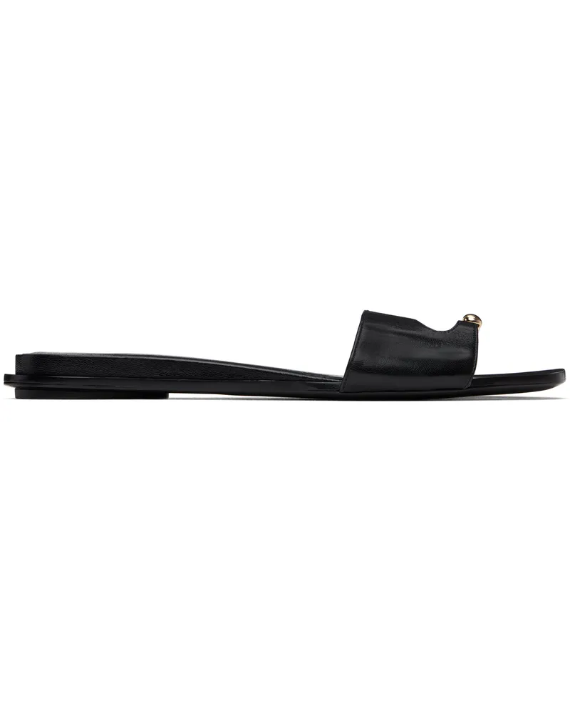 Tory Burch Black Pierced Sandals Black