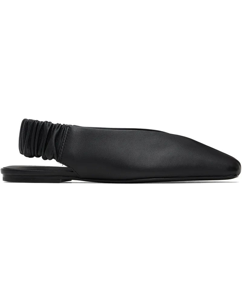 St. Agni Black Envelope Slingback Ballerina Flats Black