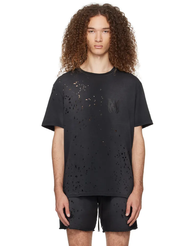 Amiri Black 'MA' Shotgun T-Shirt Faded