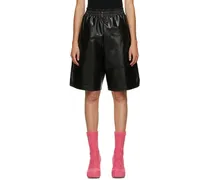 Black Leather Shiny Shorts