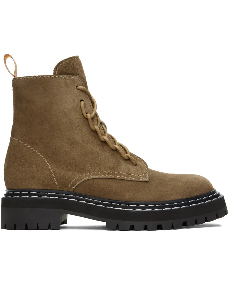 Proenza Schouler Taupe Lug Sole Combat Boots 13070