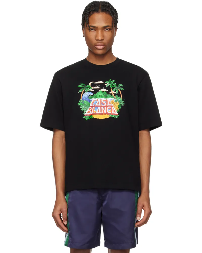 Casablanca Paris Black 'Casa' Beach Wave T-Shirt Black