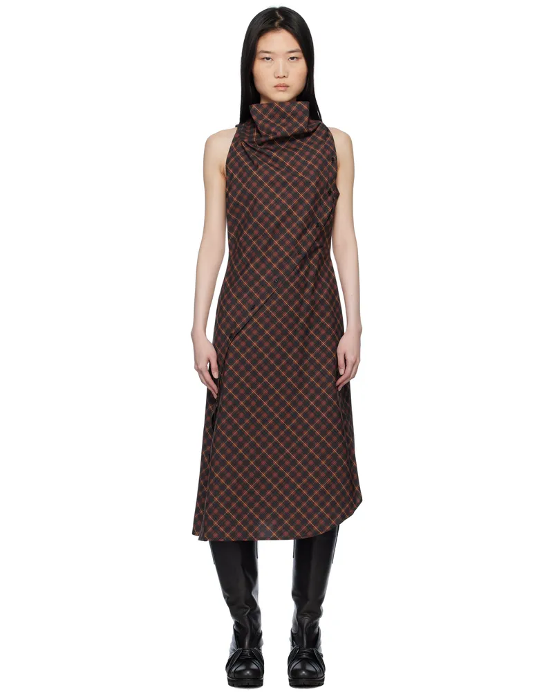pushBUTTON Red Halter Sleeveless Midi Dress Red