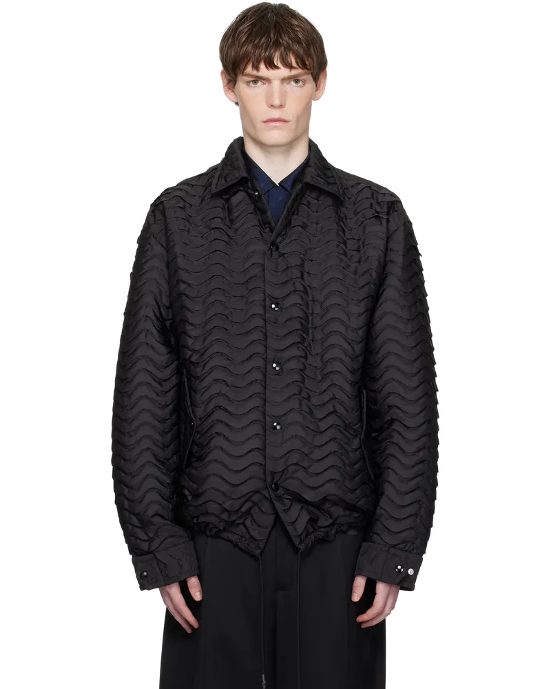 Toga Black Wave Quilting Jacket Black