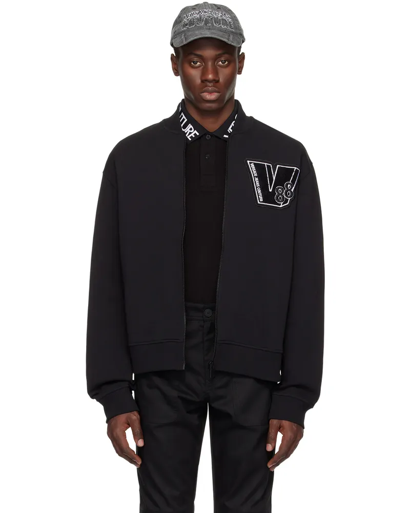 Versace Jeans Black Patch Bomber Jacket E899