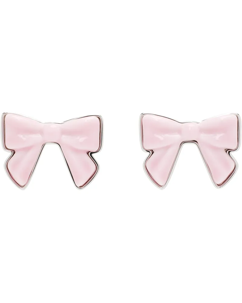 SHUSHU/TONG Silver & Pink YVMIN Edition Ceramics Bowknot Earrings Pink