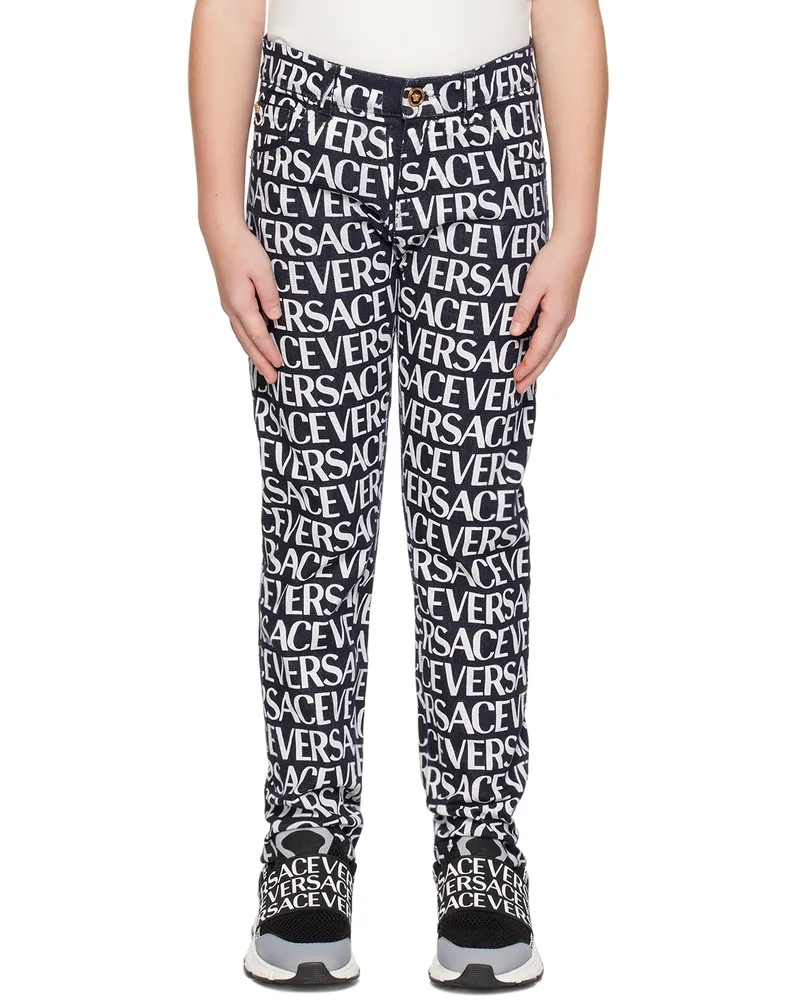 Versace Kids Black Allover Jeans 2d050