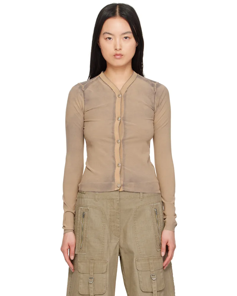 Acne Studios Beige Button-Up Cardigan Ae1