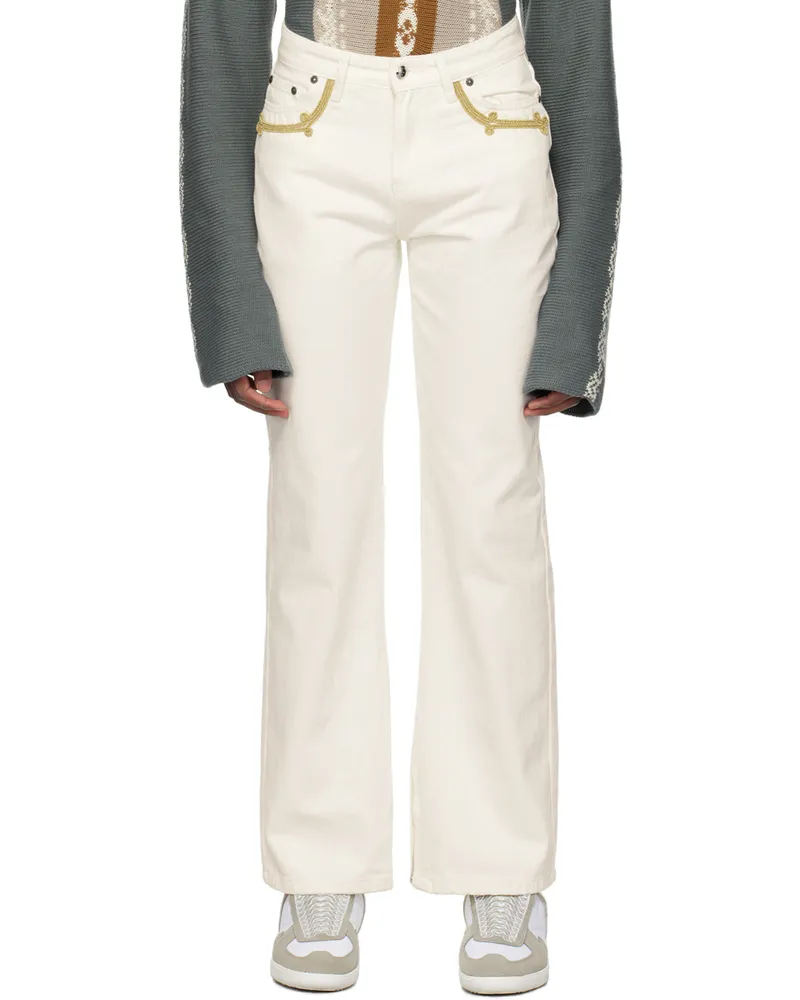 Youths In Balaclava Off-White Hussar Jeans Cream