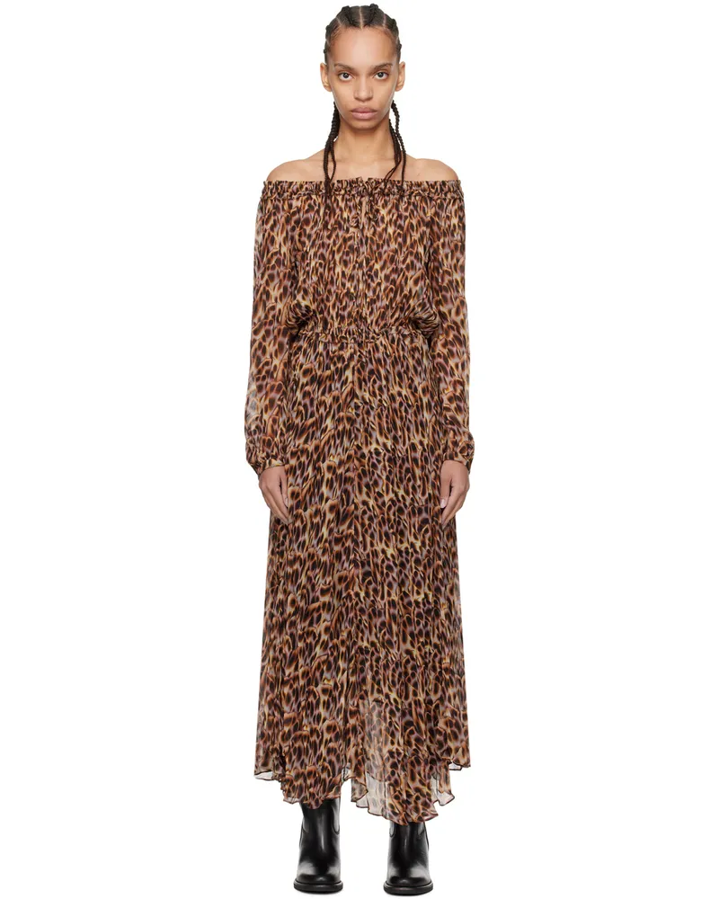 Étoile Isabel Marant Brown & Purple Volga Maxi Dress 10oe