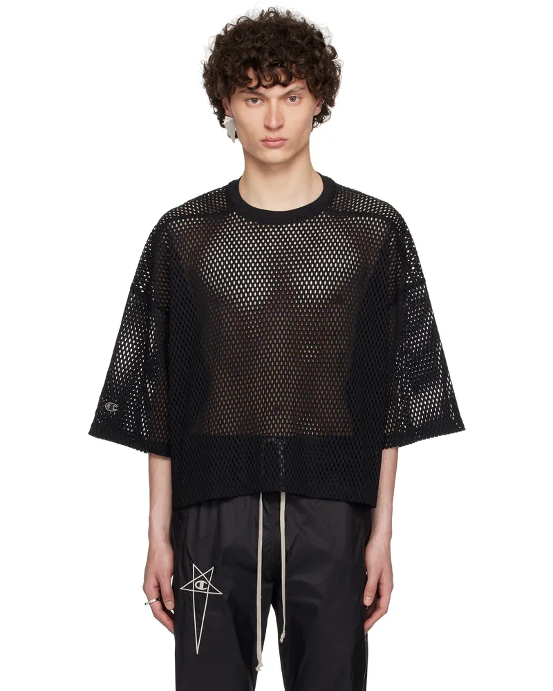 Rick Owens Black Champion Edition Tommy Cropped T-shirt 09