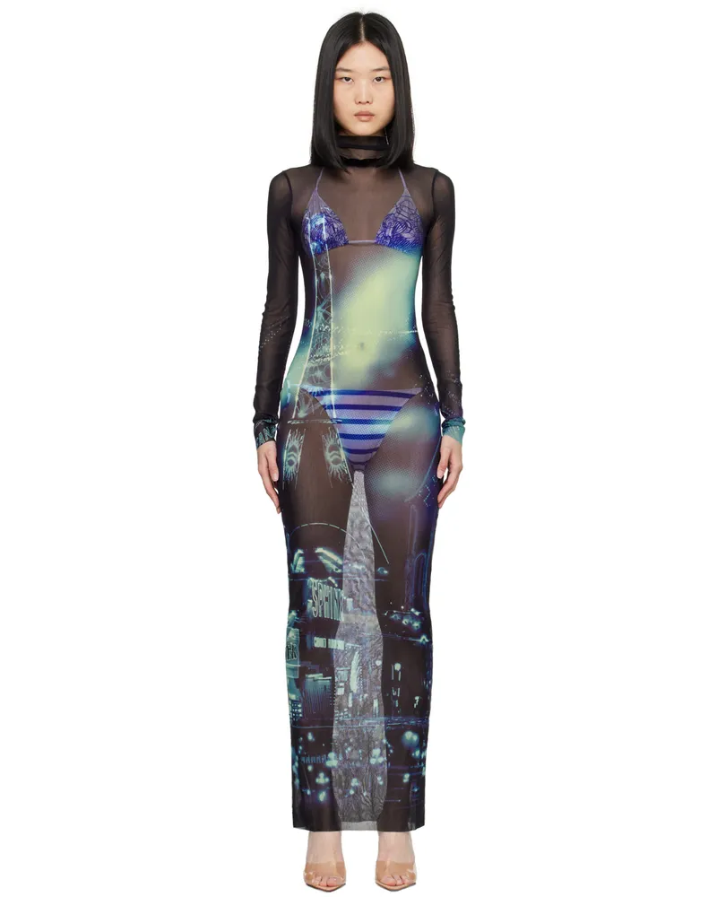 Jean Paul Gaultier Blue 'The Pigalle' Maxi Dress 59560100-navy