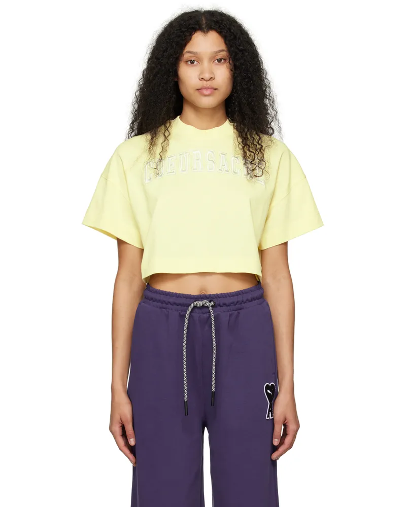 AMI Paris SSENSE Exclusive Yellow 'Cœur Sacré' T-Shirt 703