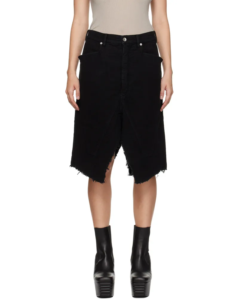 DRKSHDW by Rick Owens Black Slivered Midi Skirt 09