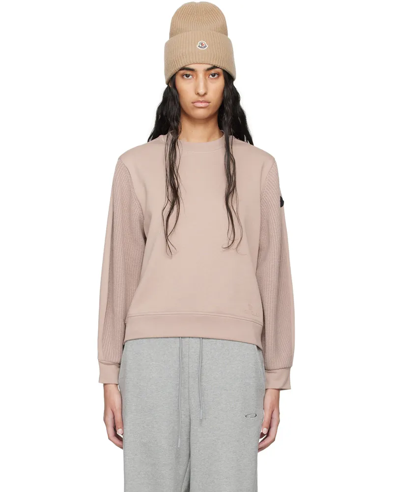 Moncler Pink Logo Patch Sweatshirt 51t