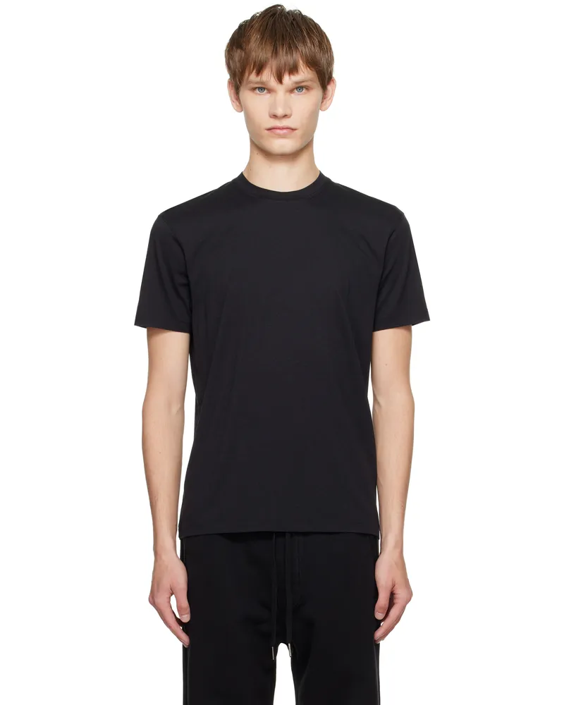 Tom Ford Black Lyocell Cotton Crewneck T-shirt Lb999black