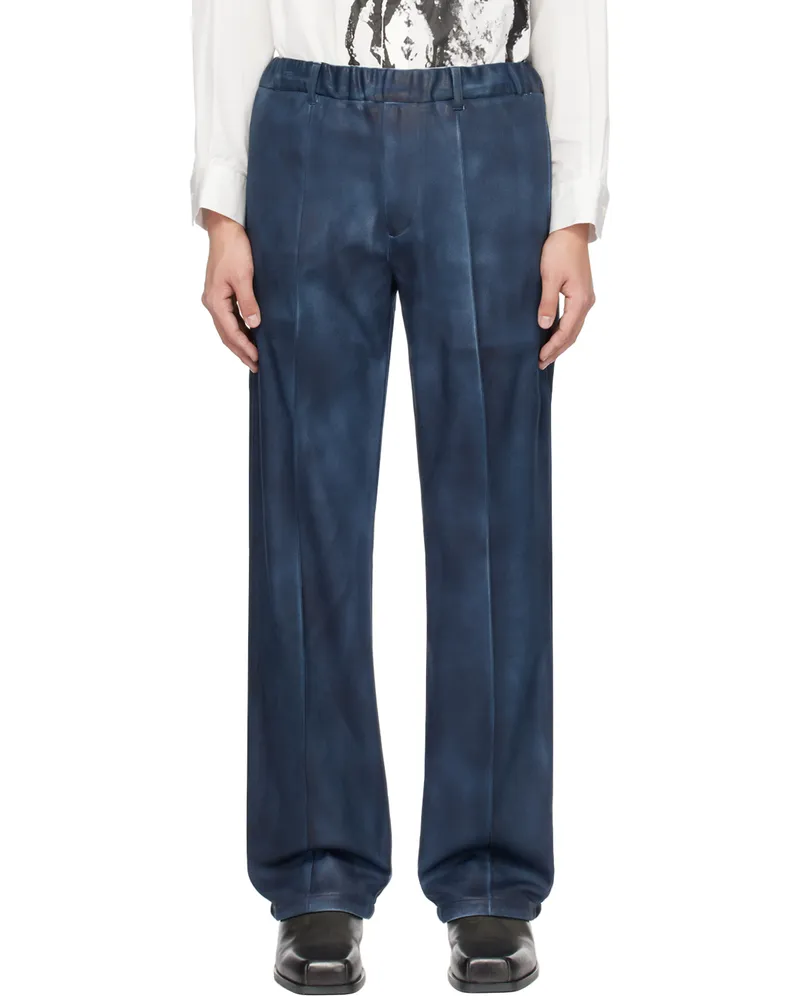TAAKK Blue Coated Trousers Blue
