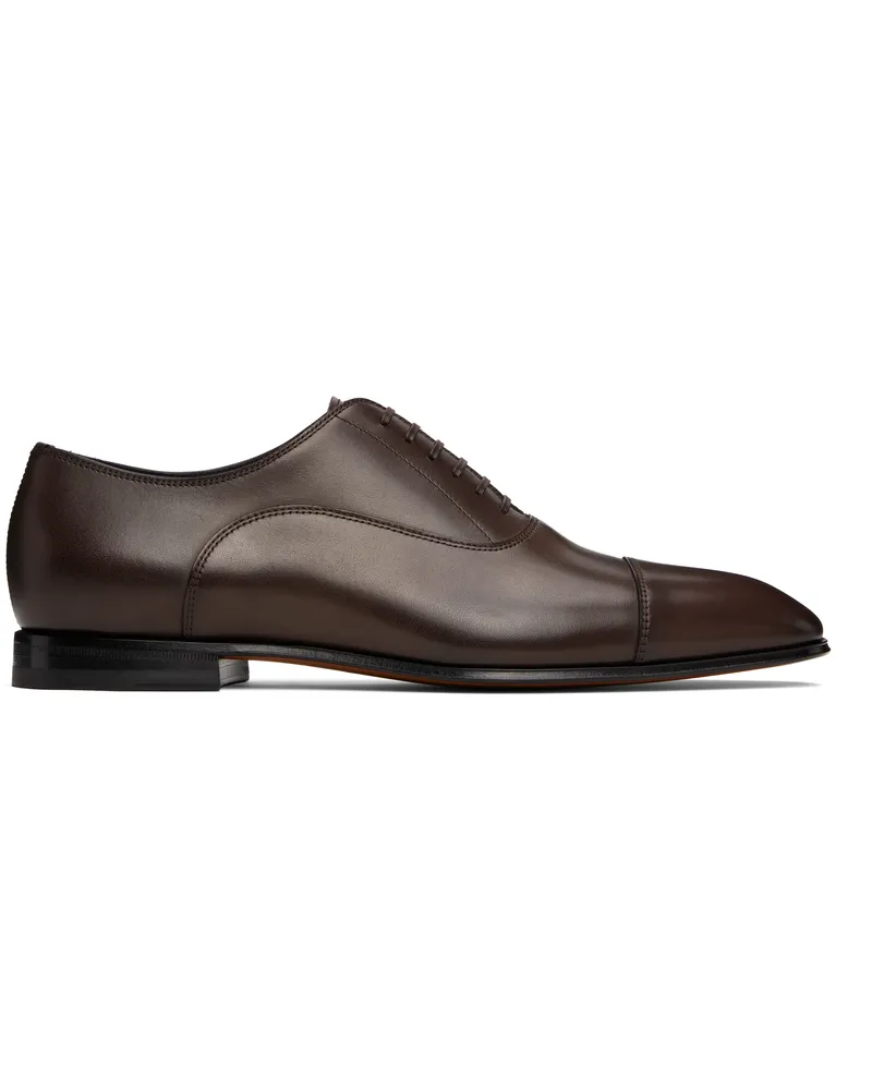 HUGO BOSS Brown BECKHAM Edition Polished Leather Oxfords 209-dark