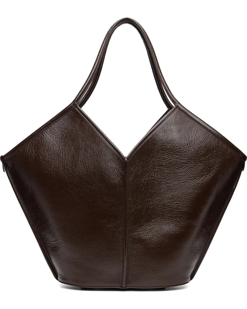 HEREU Brown Calella Distressed Tote Dark