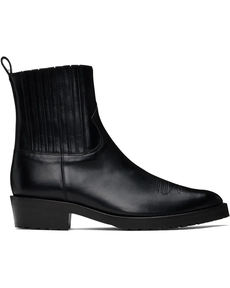 Toga SSENSE Exclusive Black Hard Leather Chelsea Boots Black