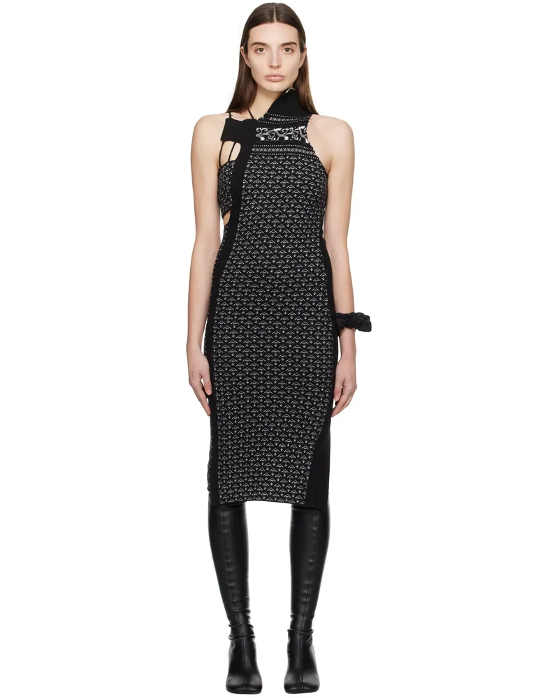 Maison Margiela Black Asymmetric Midi Dress 002j