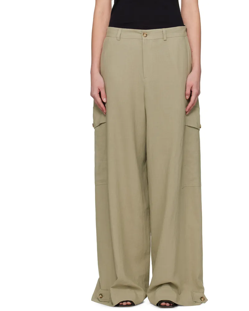 La Collection Green Stein Trousers Sage