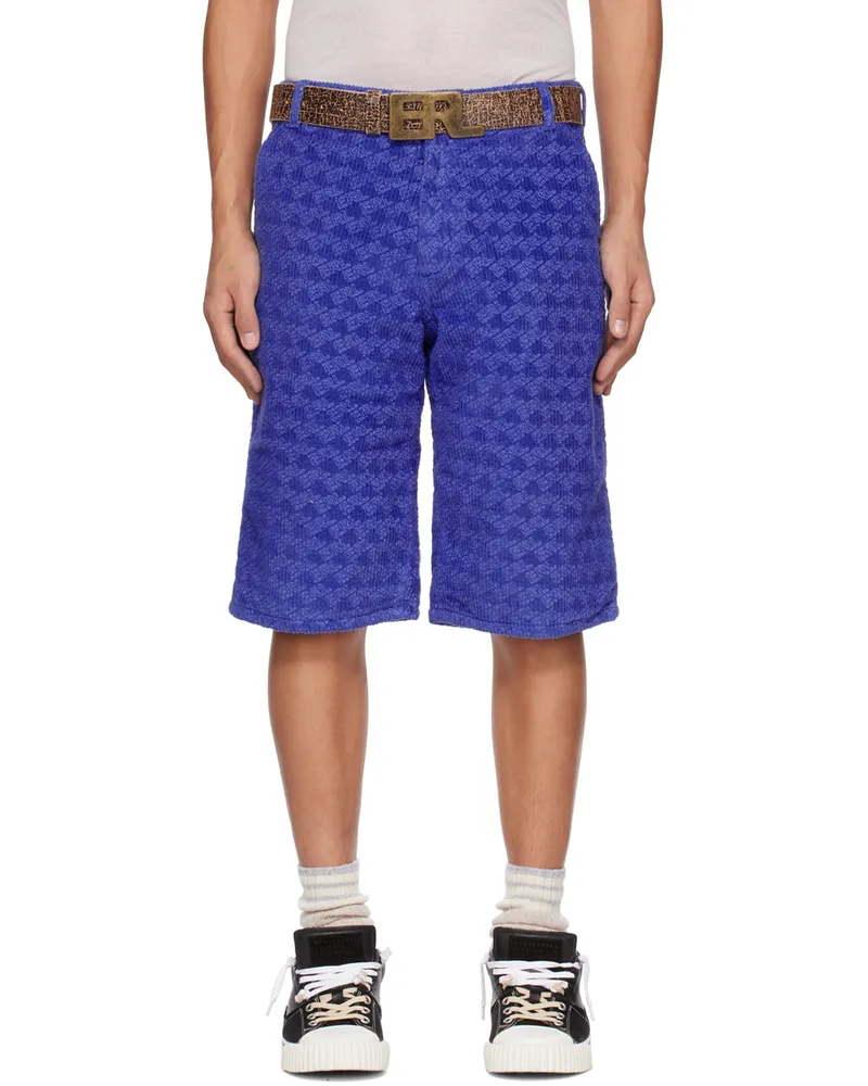 ERL Blue Printed Shorts Blue