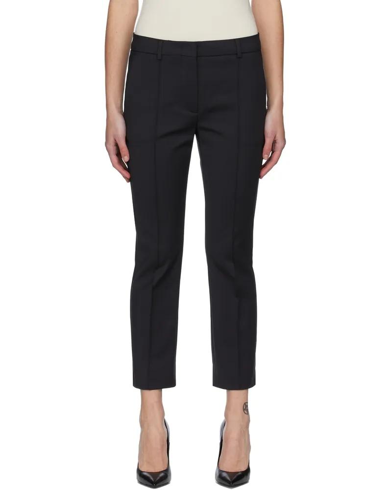 SPORTMAX Black Obliqua Mini Flare Trousers 005