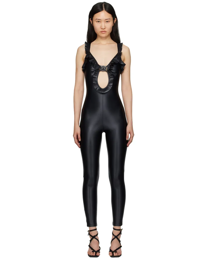 Versace Jeans Black V-Emblem Jumpsuit E899