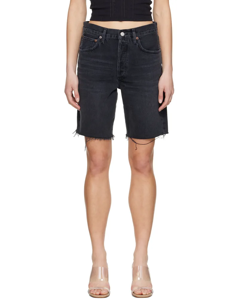 AGOLDE Black 90's Denim Shorts Hitch