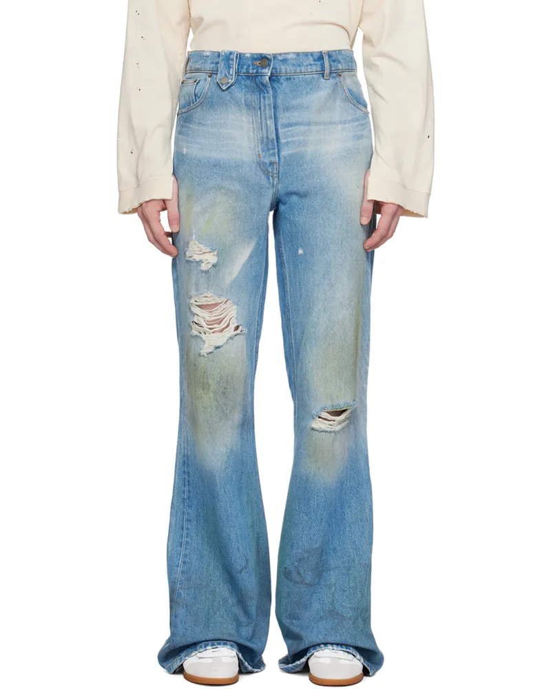 Egonlab Blue Samy Wide Leg Jeans Denim