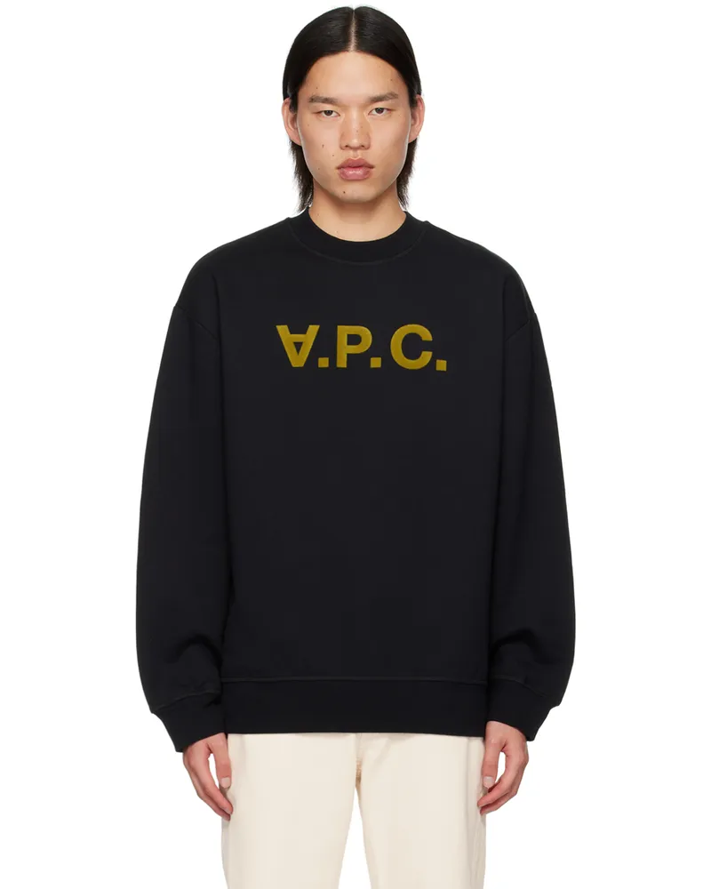 A.P.C. Black Oversize Grand 'V.P.C.' Sweatshirt Noir