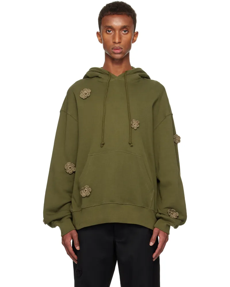 Song For The Mute Khaki Daisy Gym Hoodie Green