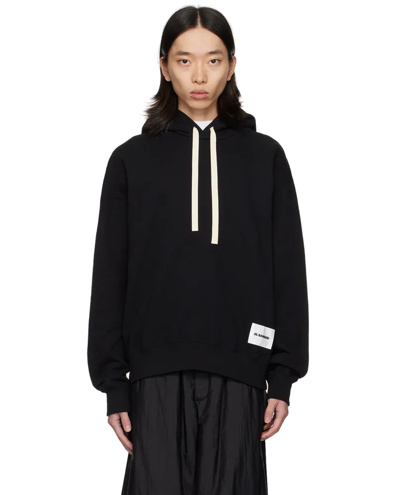 Jil Sander Black Logo Patch Hoodie 001