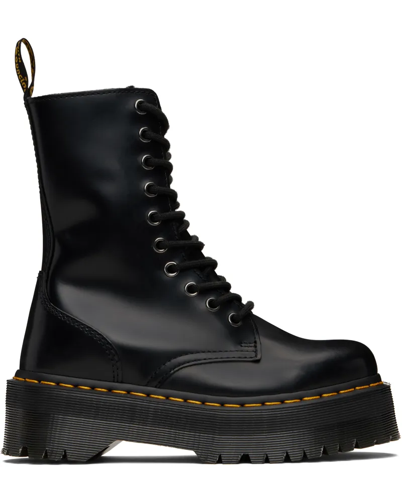Dr.Martens Black Jadon Hi Smooth Leather Platform Boots Black