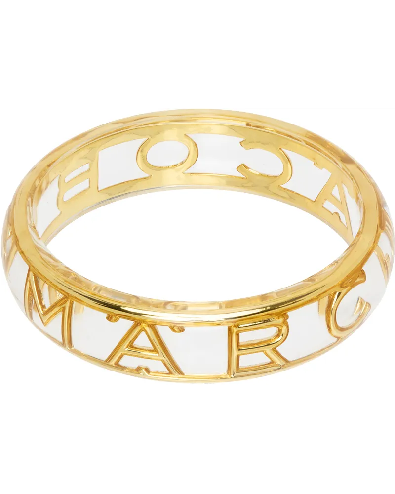 Marc Jacobs Transparent & Gold Monogram Cuff Bracelet Clear