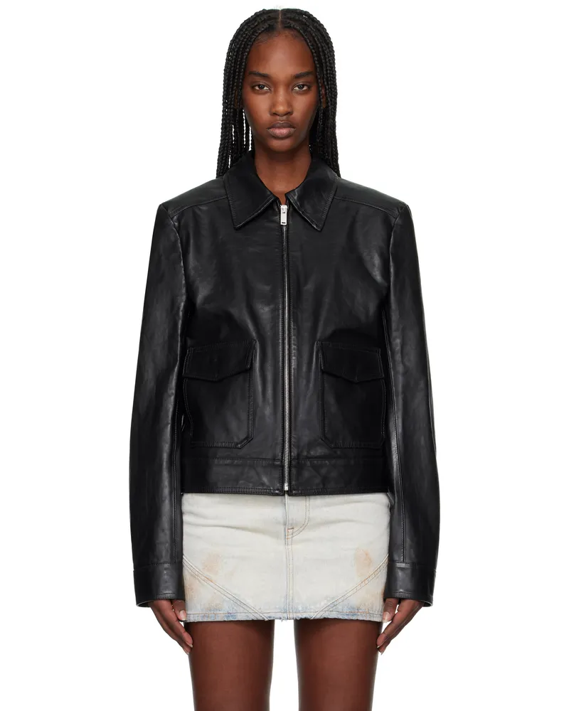 Maison Margiela Black Light Sport Leather Jacket 900