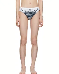 Jean Paul Gaultier Black & White 'The Diablo' Swim Briefs 0100-white