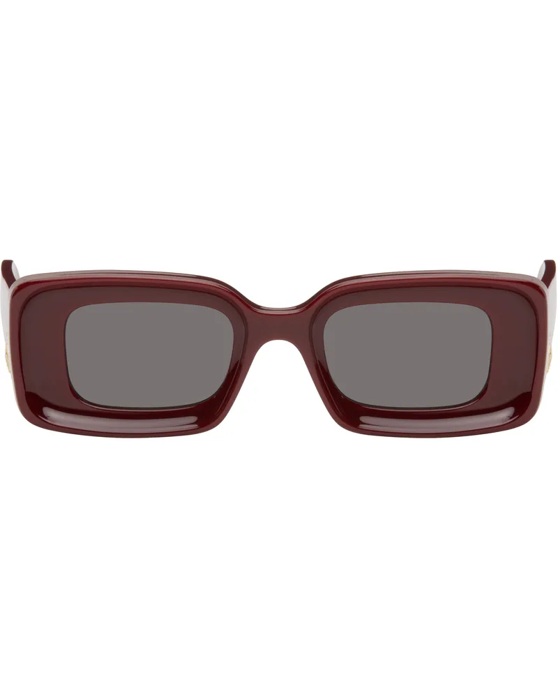 Loewe Burgundy Rectangular Sunglasses Shiny