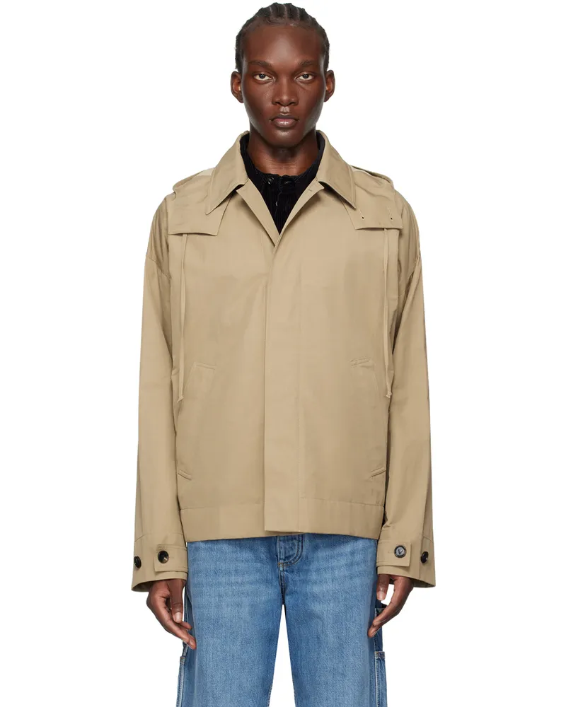 Bottega Veneta Beige Bi-Color Tech Jacket Desert