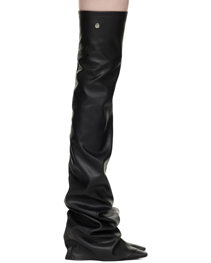 ATTICO Black Robin OTK Thigh High Boots 100