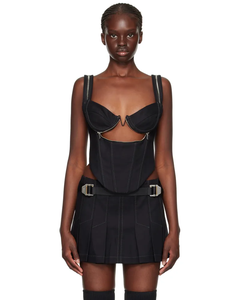 Dion Lee Black Zip Underwire Tank Top Black