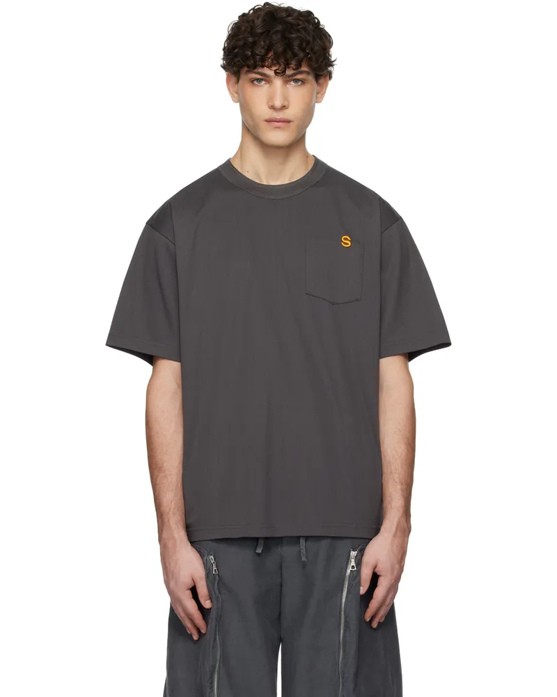 Sacai Gray 's' Cotton Jersey T-shirt 326