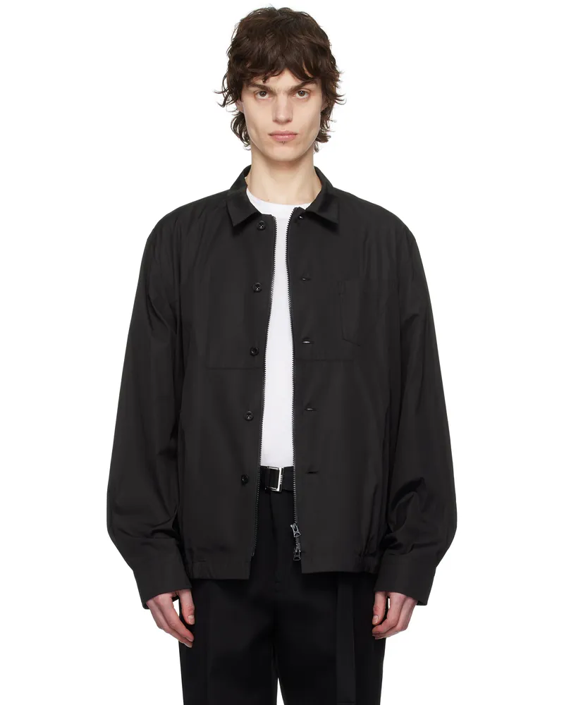 Sacai Black Cotton Poplin Jacket 001