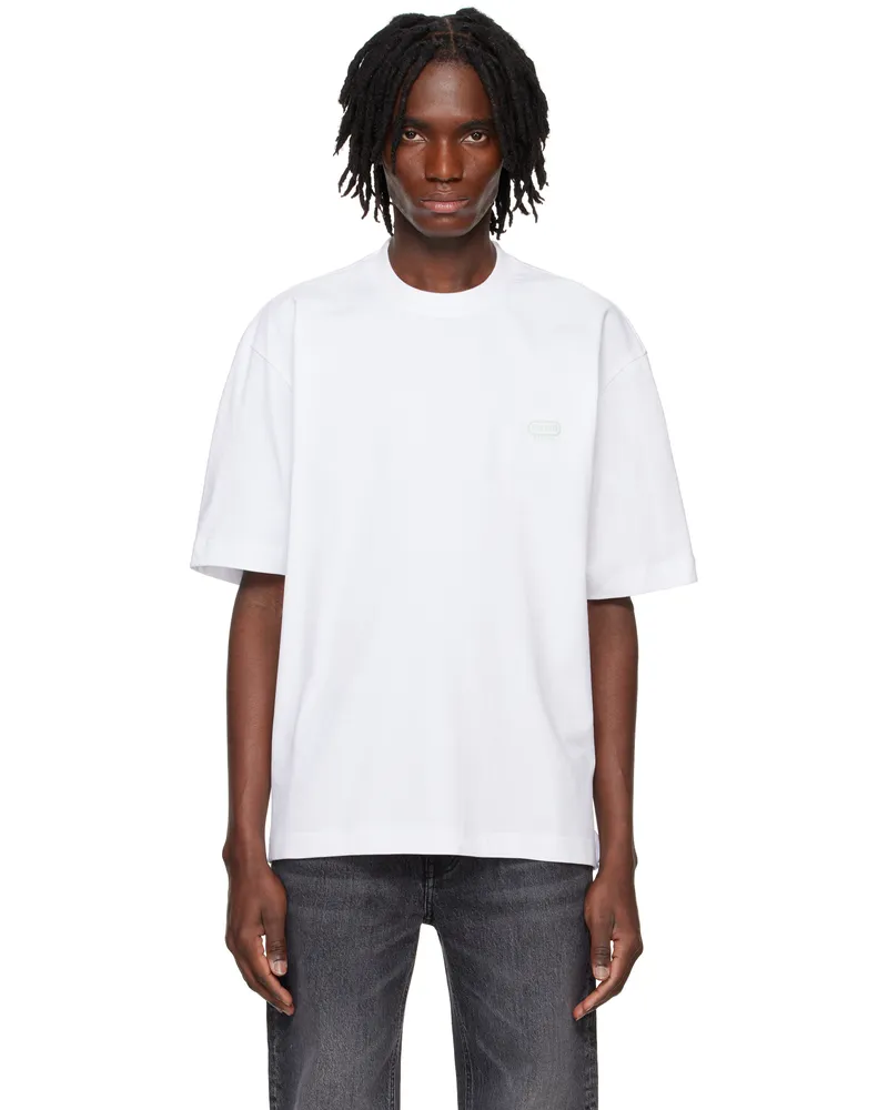 SOLID HOMME White Embroidered Logo T-shirt 656w