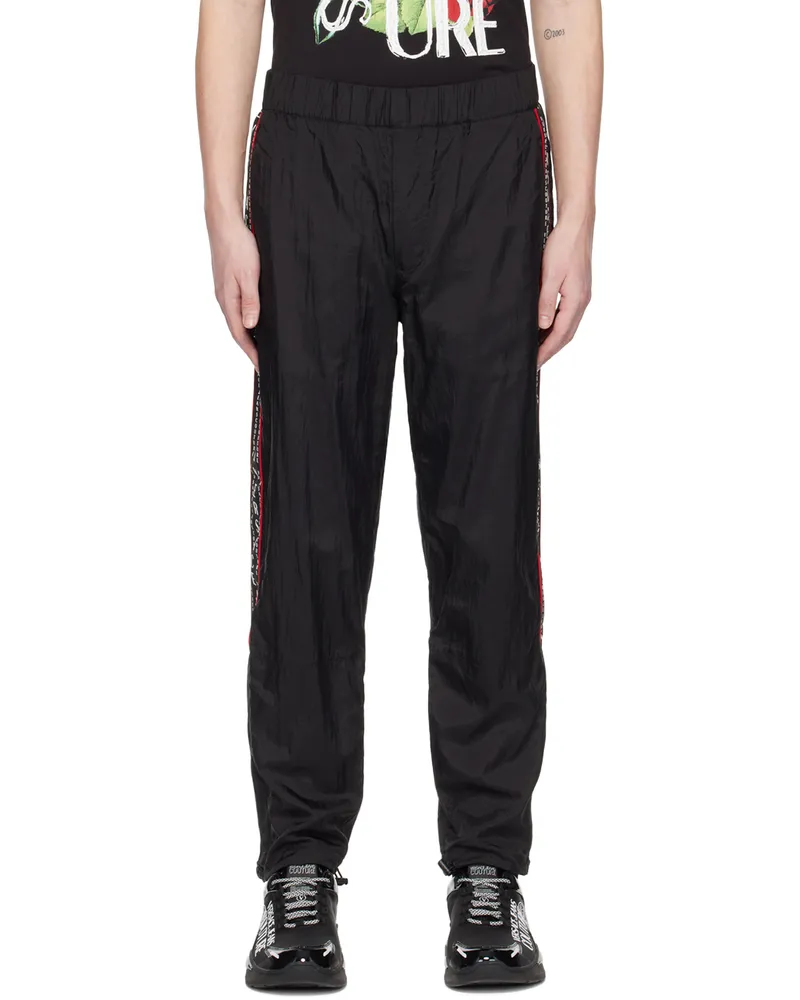 Versace Jeans Black Grosgrain Trousers E899