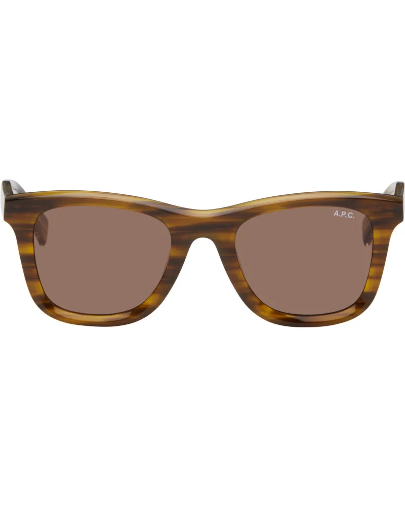 A.P.C. Brown & Beige John Sunglasses Whisky