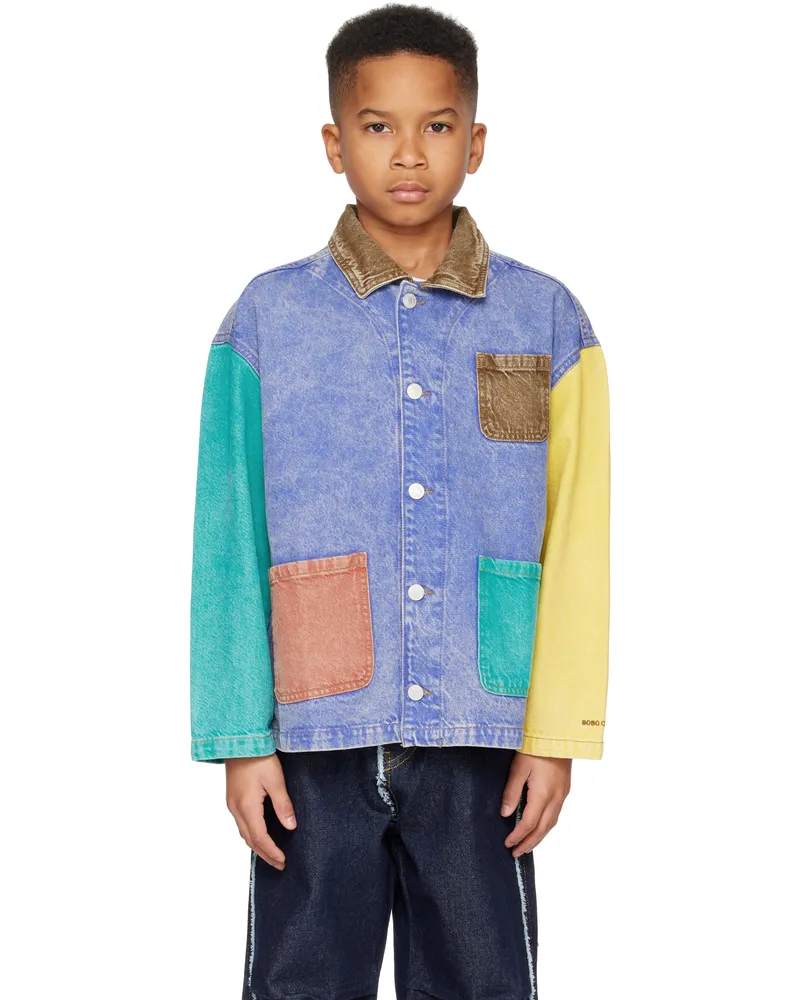 BOBO CHOSES Kids Multicolor Color Block Denim Jacket Multicolor