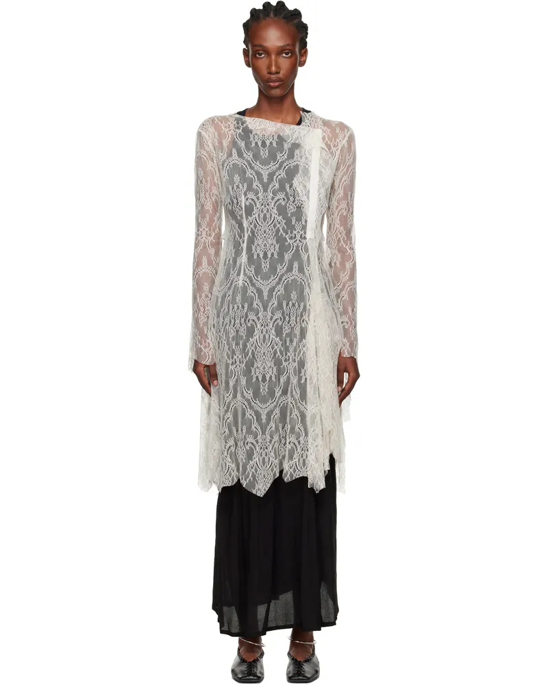Yohji Yamamoto Off-White Lace Long Top 1